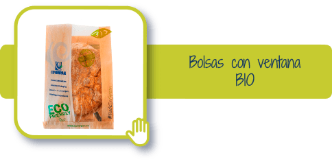 Bolsas de papel compostable con ventana BIO